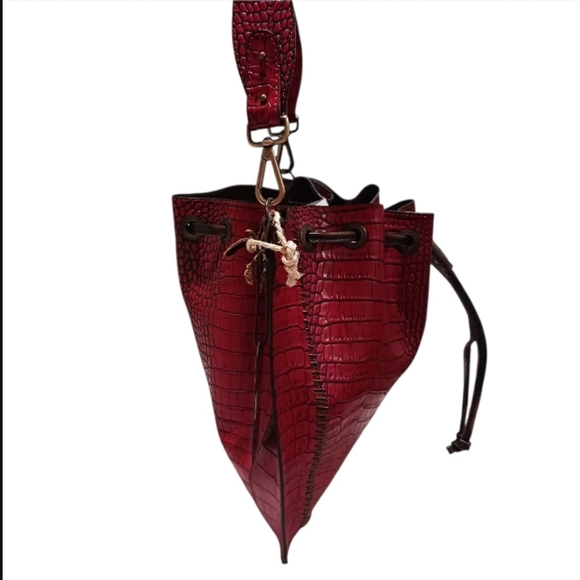 Freebird Mila Red Croco Tassel Satchel Bag RARE - Picture 5 of 15